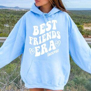 Best Friends Era Forever Hoodie Sweatshirt, Light Blue